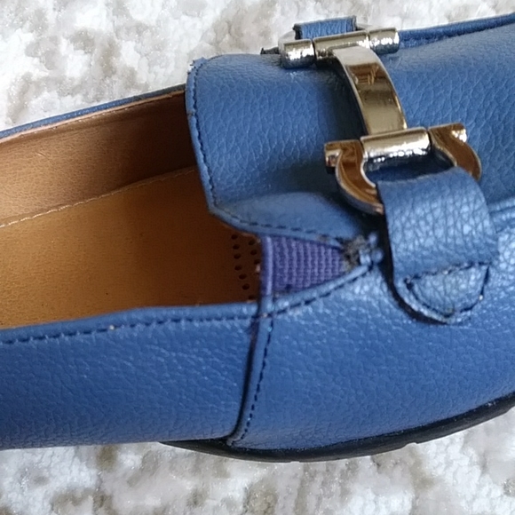 Comfort View Martha Faux Pebble Leather Horsebit Flats Shoes - Picture 5 of 13